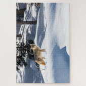 Coyote Winter Dieren Legpuzzel (Verticaal)