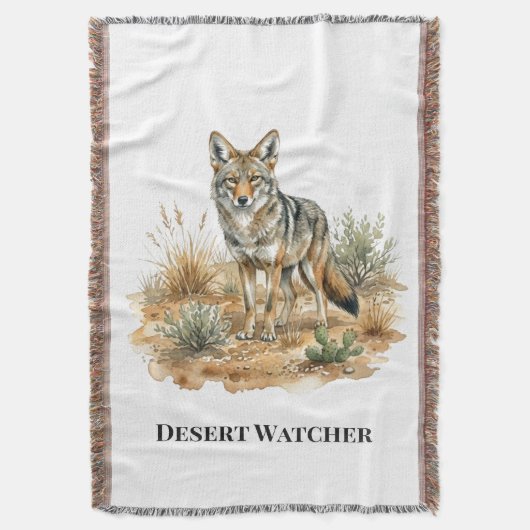 Coyote-zuidwestranch comfort deken (Voorkant Verticaal)