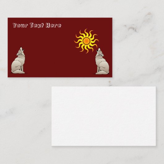 COYOTES HOWLING BENEATT A SOUTHWESTERN SUN VISITEKAARTJE (Voorkant / Achterkant)