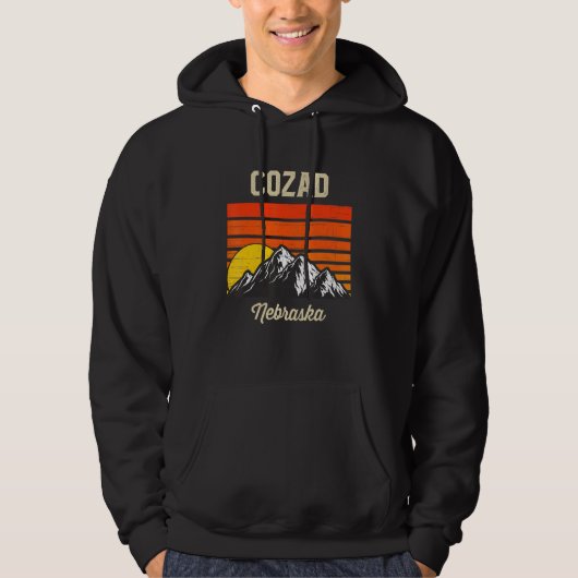 Cozad Nebraska Hometown City State Retro Usa Hoodie (Voorkant)