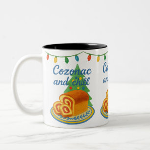 Cozonac en chillen Roemeense feestdagen Tweekleurige Koffiemok