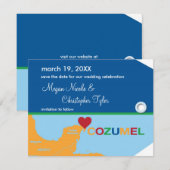 Cozumel Bagage Label Save the Date Aankondiging (Voorkant / Achterkant)
