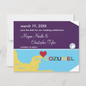 Cozumel Bagagelabel Opslaan Datum bekendmaking Save The Date (Voorkant)