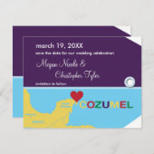 Cozumel Bagagelabel Opslaan Datum bekendmaking Save The Date (Voorkant / Achterkant)