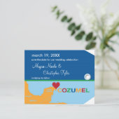Cozumel bagagelabel Save the Date-aankondiging Save The Date (Staand voorkant)