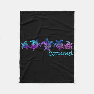 Cozumel Beach Design _ Tribal Turtle Gift Fleece Deken