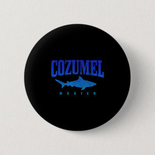 Cozumel Beach Mexico Duiker Haai Duiken Vint Ronde Button 5,7 Cm