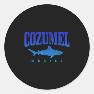 Cozumel Beach Mexico Duiker Haai Duiken Vint Ronde Sticker