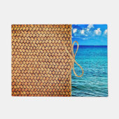 Cozumel Blue Turquoise Ocean met Wicker Deurmat (Voorkant)