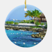 Cozumel Blue Water Tropical Ornamement Keramisch Ornament (Achterkant)