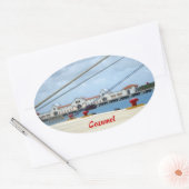 Cozumel Dockside Ovale Sticker (Envelop)