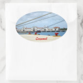 Cozumel Dockside Ovale Sticker (Tas)
