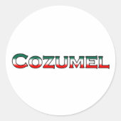 Cozumel Logo (tekst) Ronde Sticker (Voorkant)