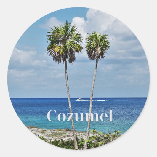 Cozumel, Mexicaans eiland, Ronde Sticker (Voorkant)