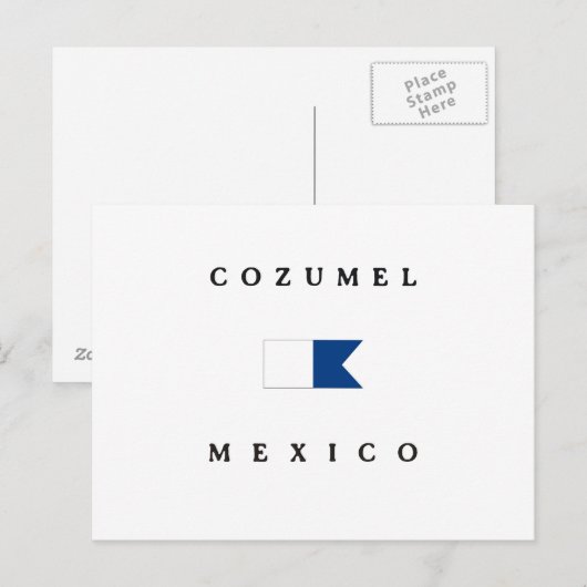 Cozumel Mexico Alpha Dive Flag Briefkaart (Voorkant / Achterkant)