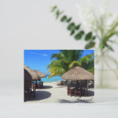 Cozumel Mexico Beach Hut Palm Tree Blauwgroen wate Briefkaart (Staand voorkant)