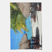 Cozumel Mexico Beach Hut Palm Tree Blauwgroen wate Theedoek (Verticaal)