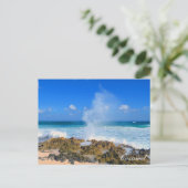 Cozumel Mexico Beach Wave Splash Water Spout Blauw Briefkaart (Staand voorkant)