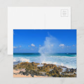 Cozumel Mexico Beach Wave Splash Water Spout Blauw Briefkaart (Voorkant / Achterkant)