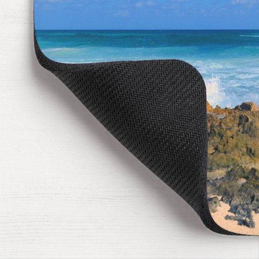 Cozumel Mexico Beach Wave Splash Water Spout Blauw Muismat (Hoek)