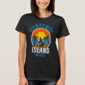 Cozumel Mexico Beaches Retro Cool Distressed Graph T-shirt (Voorkant)