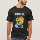 Cozumel Mexico Beaches Retro Cool Distressed Graph T-shirt (Voorkant)