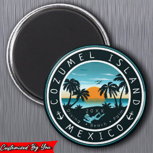 Cozumel Mexico Duiken Zonsondergang Souvenir 80s Magneet