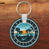 Cozumel Mexico Duiken Zonsondergang Souvenir 80s Sleutelhanger (Achterkant)