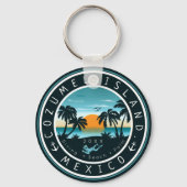 Cozumel Mexico Duiken Zonsondergang Souvenir 80s Sleutelhanger (Achterkant)