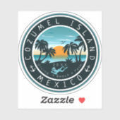 Cozumel Mexico Duiken Zonsondergang Souvenir 80s Sticker (Vel)
