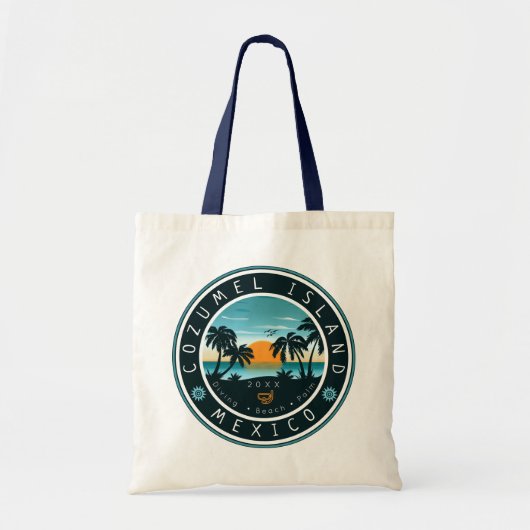 Cozumel Mexico Duiken Zonsondergang Souvenir 80s Tote Bag (Voorkant)