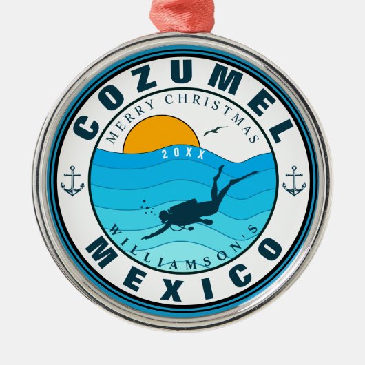 Cozumel Mexico Duikvakantie Souvenir Metalen Ornament (Voorkant)