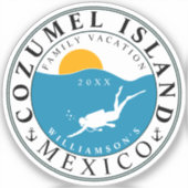 Cozumel Mexico Duikvakantie Souvenir Sticker (Voorkant)