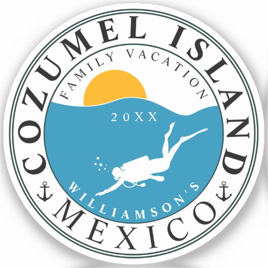 Cozumel Mexico Duikvakantie Souvenir Sticker (Voorkant)