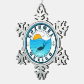 Cozumel Mexico Duikvakantie Souvenir Tin Sneeuwvlok Ornament (Rechts)