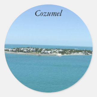 Cozumel Mexico eiland, blauw water Ronde Sticker