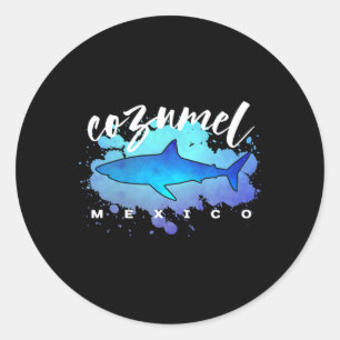 Cozumel Mexico Haai Scu Diver Lentevakantie Ronde Sticker