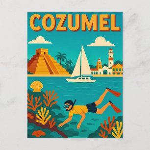 Cozumel Mexico Kleurrijke Ansichtkaart Briefkaart