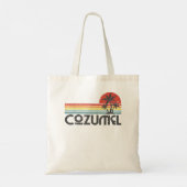 Cozumel Mexico - Mexicaans strand Retro Sunset Vin Tote Bag (Achterkant)