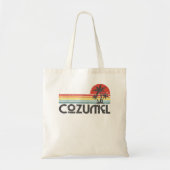 Cozumel Mexico - Mexicaans strand Retro Sunset Vin Tote Bag (Voorkant)
