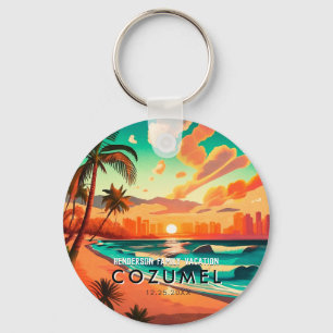 Cozumel Mexico Palm Tree Vintage reissouvenir Sleutelhanger