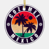 Cozumel Mexico Palm Trees Travel Souvenir 60s Keramisch Ornament (Voorkant)