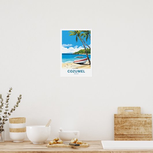 Cozumel Mexico Reisprint Poster (Keuken)