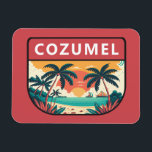 Cozumel Mexico Retro Embleem Magneet<br><div class="desc">Cozumel vector art ontwerp. Een Mexicaans Zee in het Caribisch gebied dat een populaire cruiseschip is dat bekend staat om zijn duiken.</div>