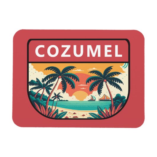 Cozumel Mexico Retro Embleem Magneet (Horizontaal)