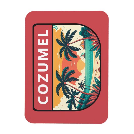 Cozumel Mexico Retro Embleem Magneet (Verticaal)
