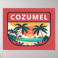 Cozumel Mexico Retro Embleem