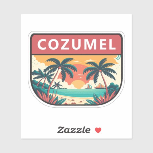 Cozumel Mexico Retro Embleem Sticker (Vel)