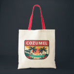 Cozumel Mexico Retro Embleem Tote Bag<br><div class="desc">Cozumel vector art ontwerp. Een Mexicaans Zee in het Caribisch gebied dat een populaire cruiseschip is dat bekend staat om zijn duiken.</div>