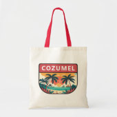 Cozumel Mexico Retro Embleem Tote Bag (Voorkant)